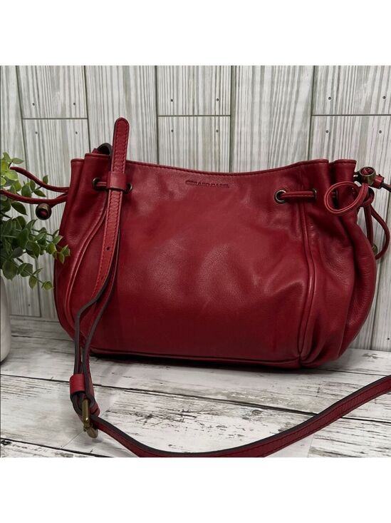 Gerard Darel Handbags - Gerard Darel Red Leather Satchel Shoulder Crossbody Bag 24h Mini Designer Purse